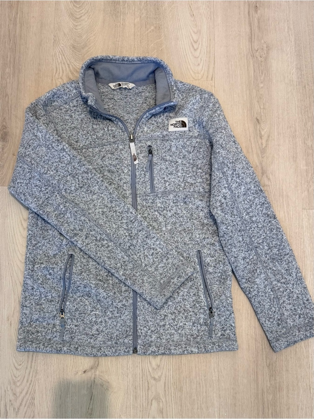 The North Face Gordon Lyons Full Zip Fleece Jacket Boys Size L 14/16 Gray EUC